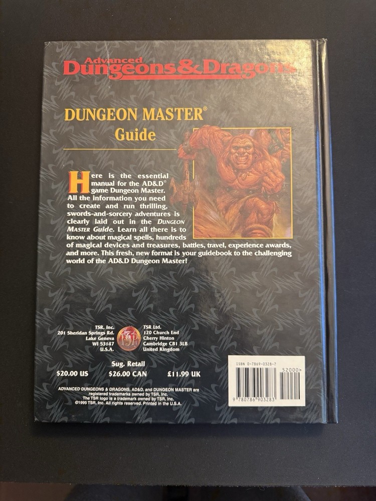 Advanced Dungeons & Dragons Dungeon Masters Guide 2160 Hardcover First Printing