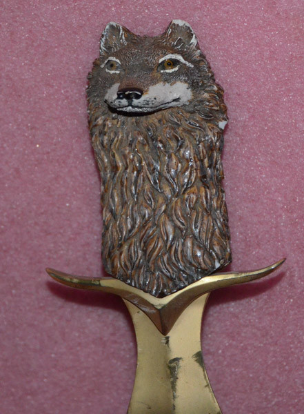 Vintage Wolf Head Handle Knife Made In Taiwan.