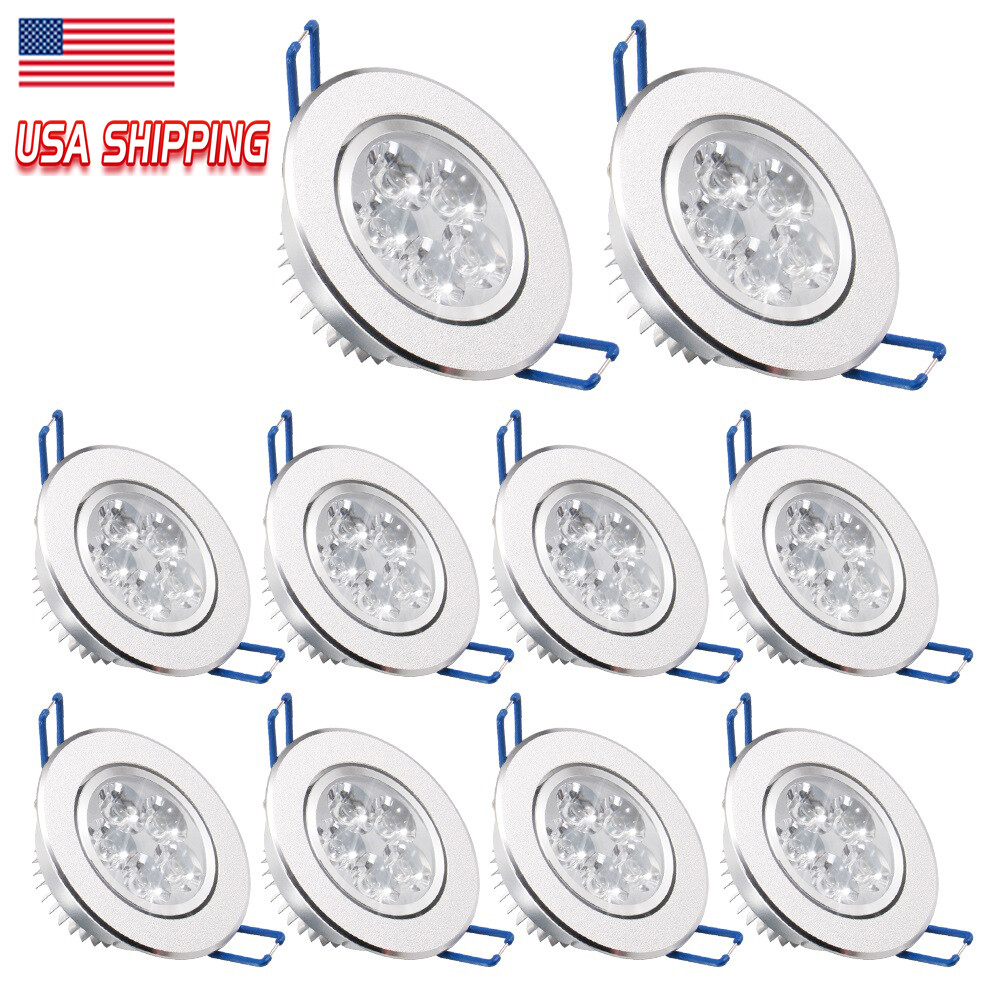 10PC LED Downlight Spotlight Dimmable Recessed Ceiling 3/4/5W Bulb Lamp 110v