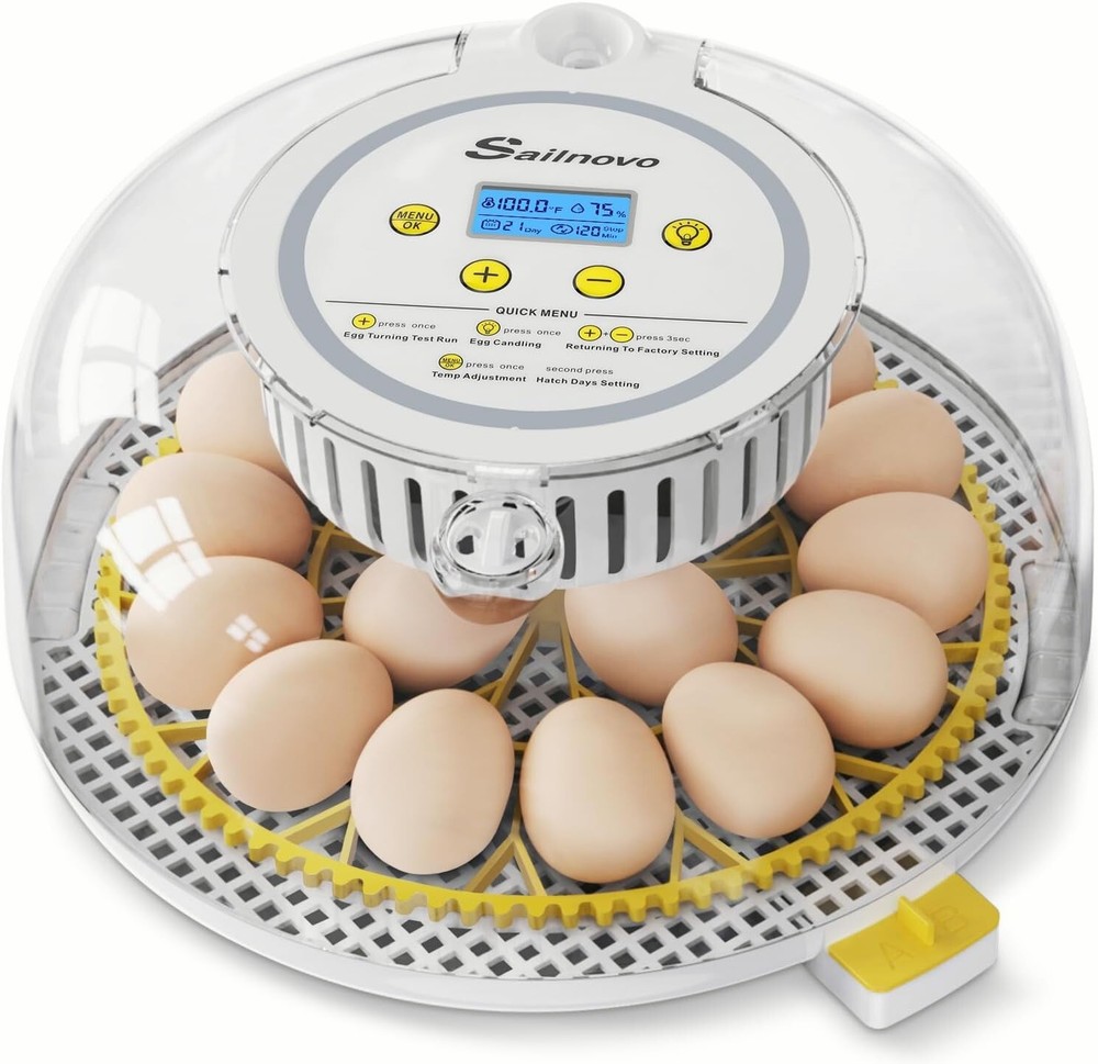 18 Egg Incubator for Hatching Chick with Automatic Turning & Stop, Egg Candler💨