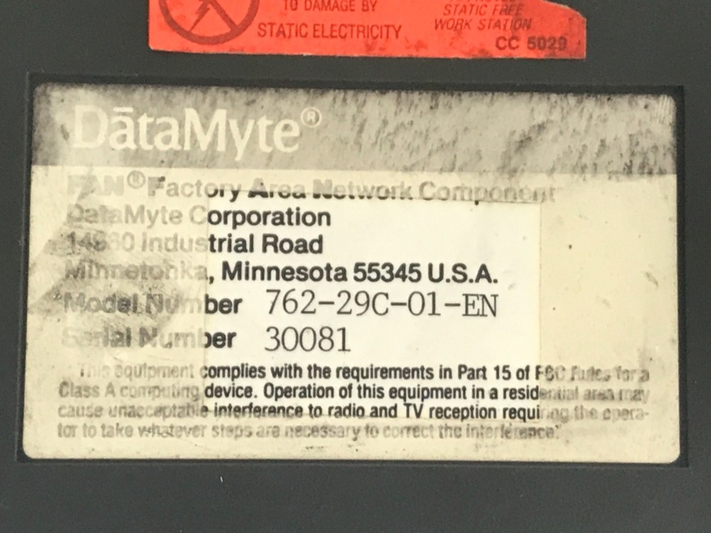 DATAMYTE 762-29C-01-EN DATA AQUISITION TERMINAL