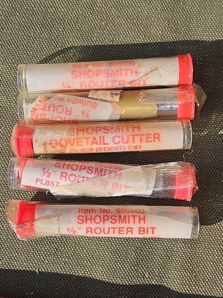 6 Shopsmith Router Bits for All Marks NOS Unused Original Packaging