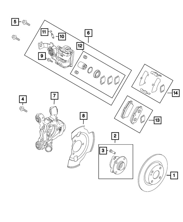 Genuine Mopar Disc Brake Caliper Assembly Left 68313175aa