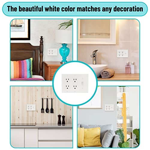 Bates Combination Wall Plate, 2 Pack, Single Toggle/Double Decorator White