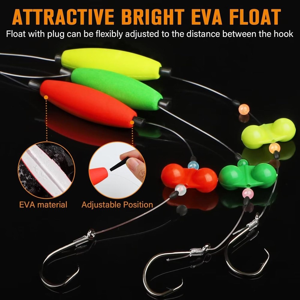Dovesun Catfish Rigs Santee Rig Float 23", Cigar Float-5/0Hook * 6PCS