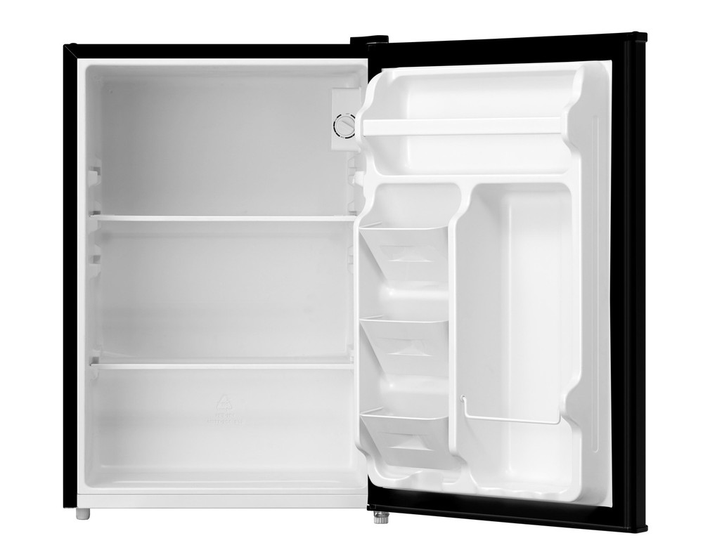 2.7 Cu Ft Single Door Refrigerator, Black, Compact Full-Size Fridge