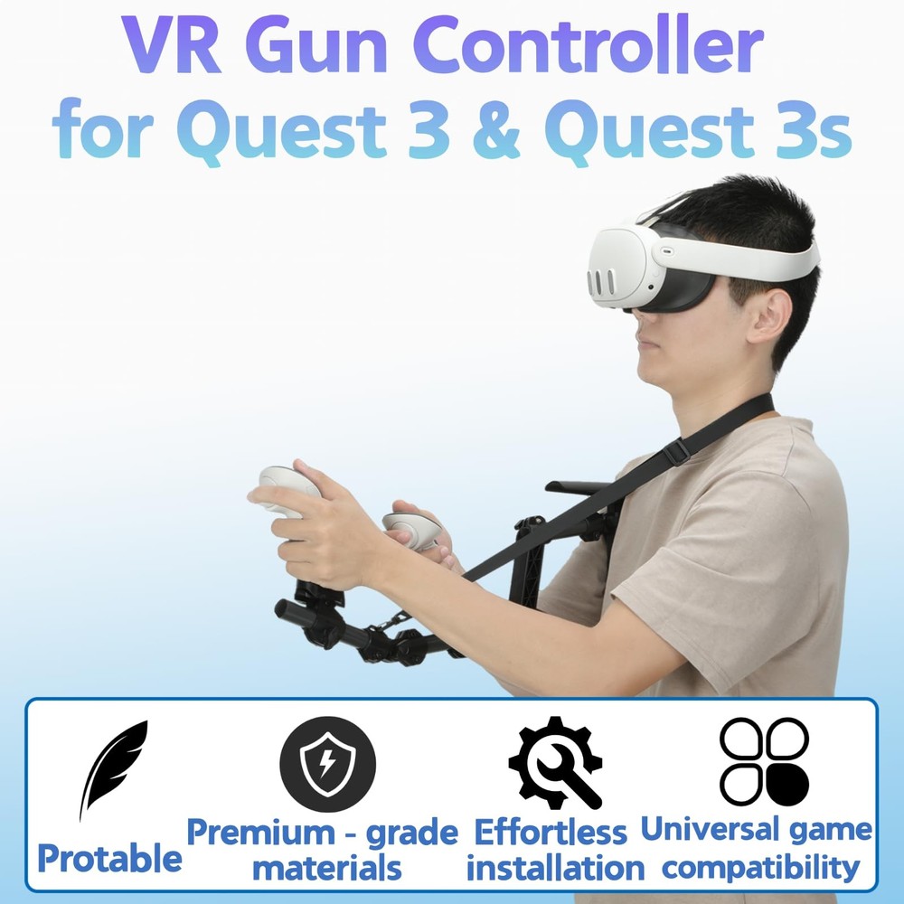 Stock Meta Quest 3 with VR Controller Grips for Enhanced Stability and Control