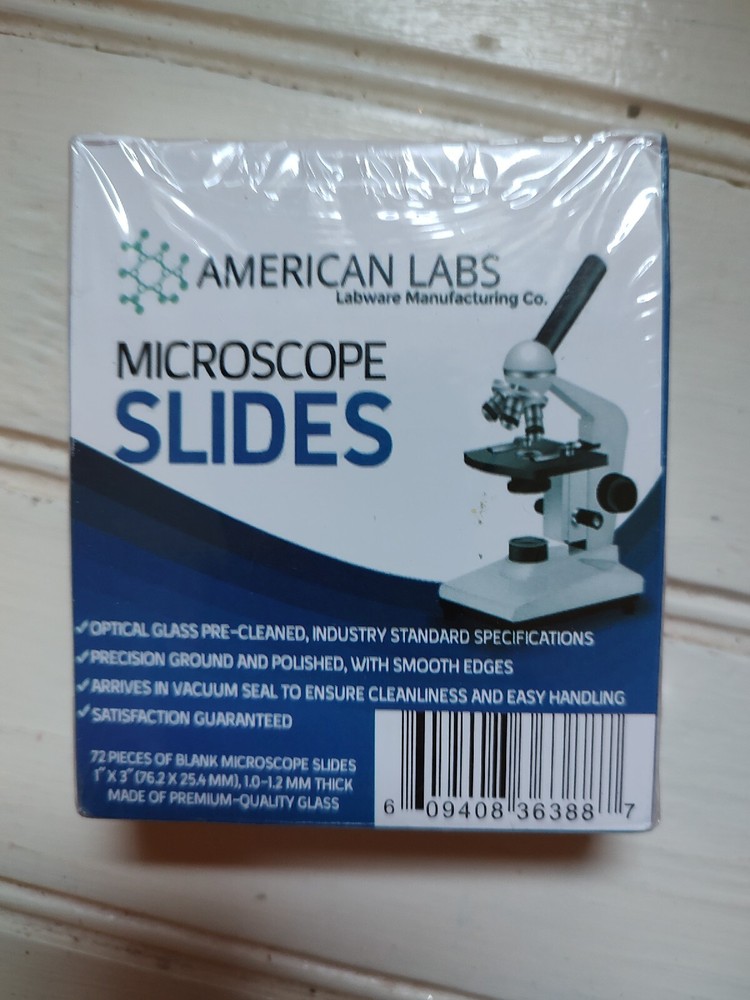 American Labs Microscope Slides 72pk