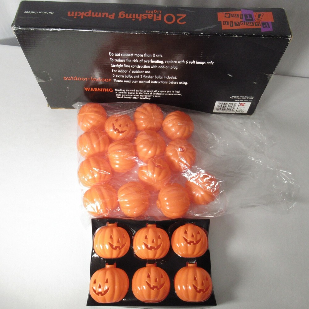Halloween Plastic Pumpkin String Light Covers ONLY Lot 20 Orange Jack O Lantern