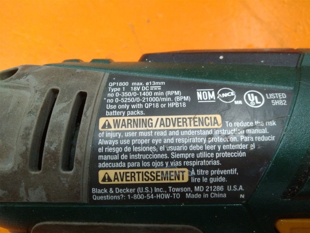 ⭐️⭐️⭐️⭐️⭐️Black & Decker Quantum Pro Drill QP1800 w Battery