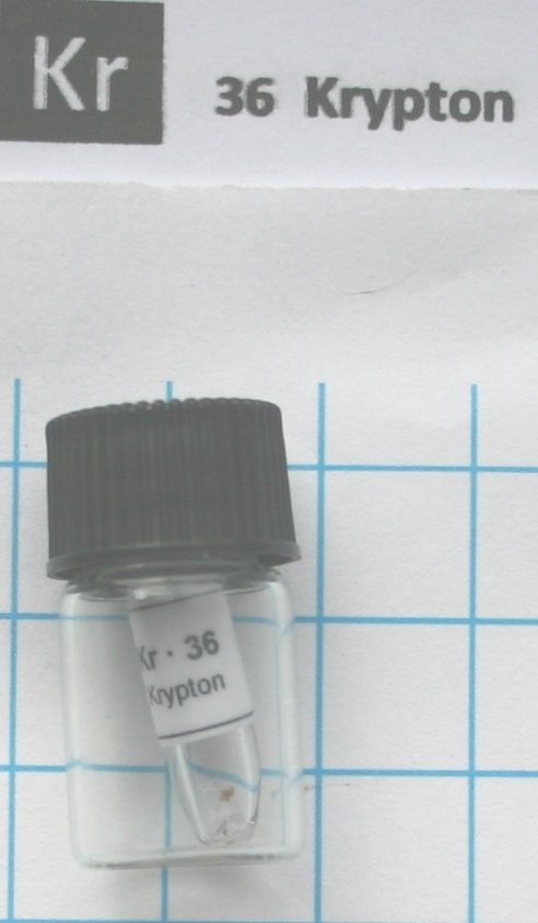 Mini ampoule Krypton gas 99% in a glass vial element 36 sample