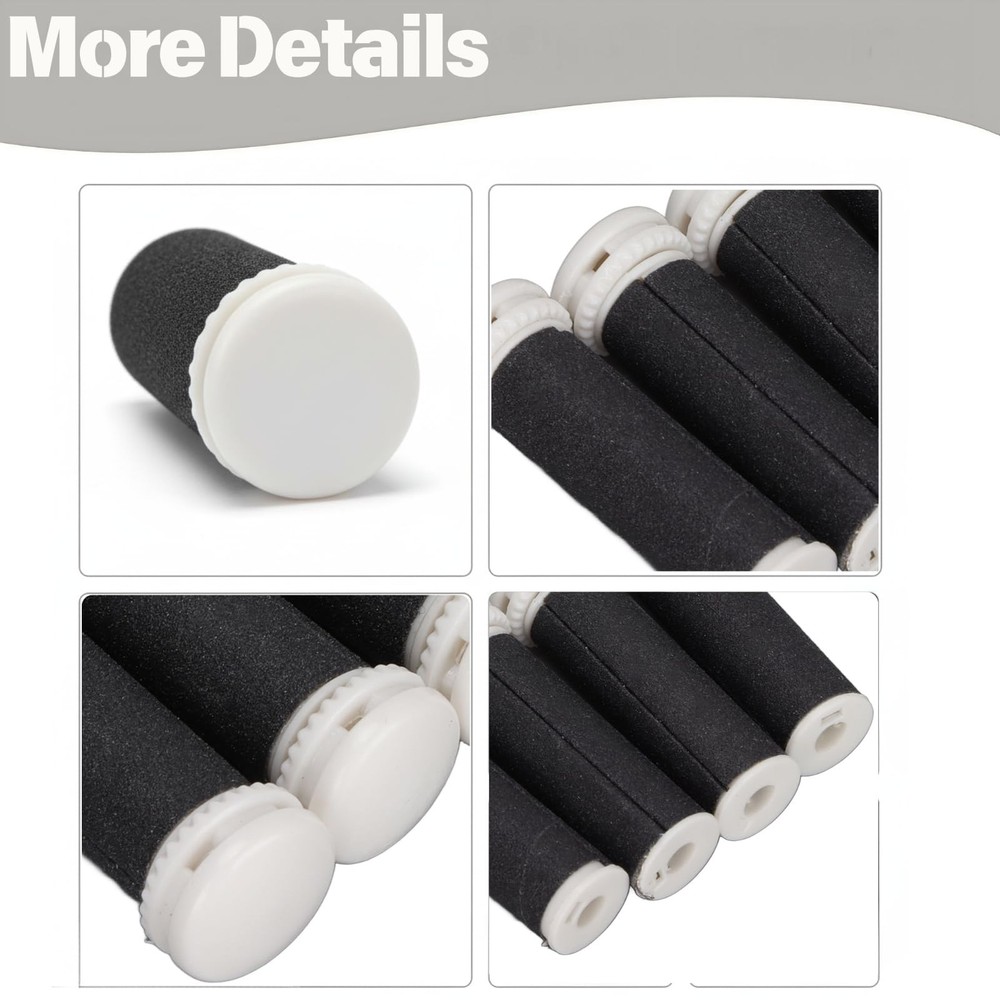 Foot File Replacement Grinding Head, 4Pcs Electric Roller Black