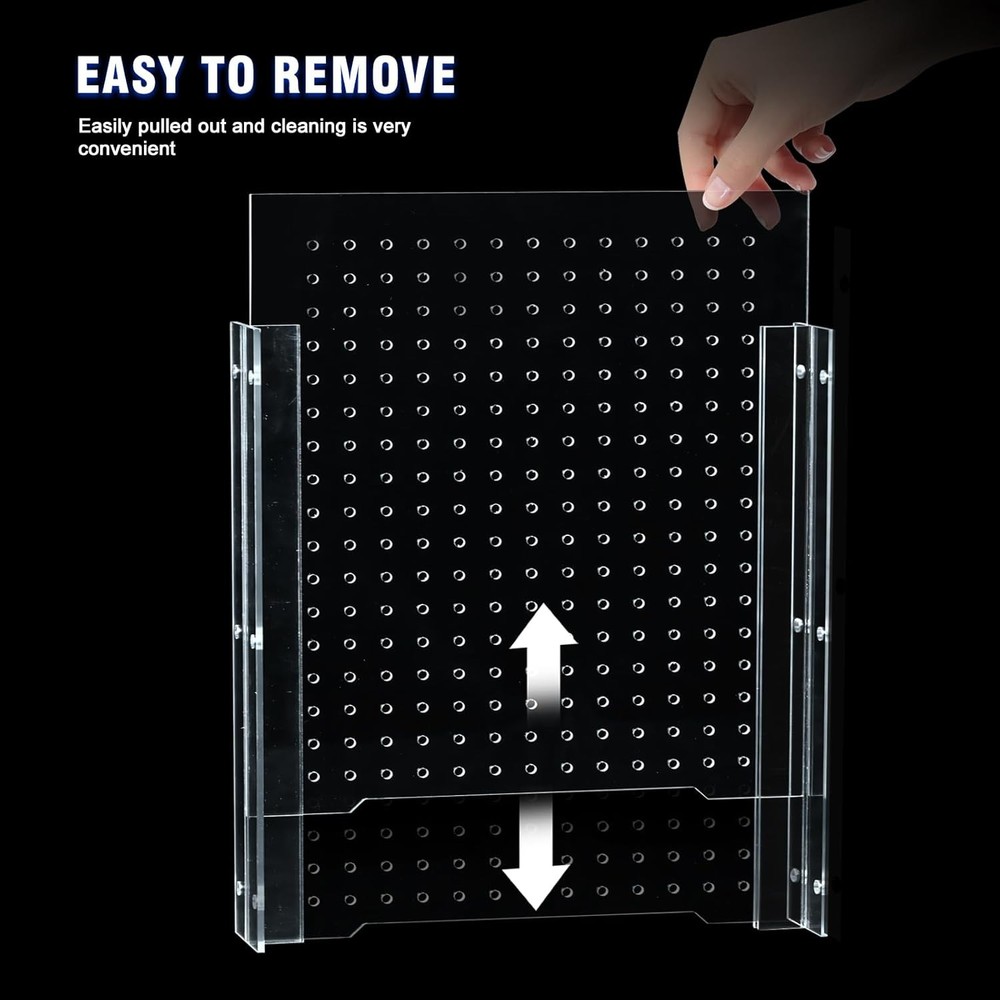 75/125G Acrylic Fish Tank Divider Adjustable Clear Panel with Suction Cups