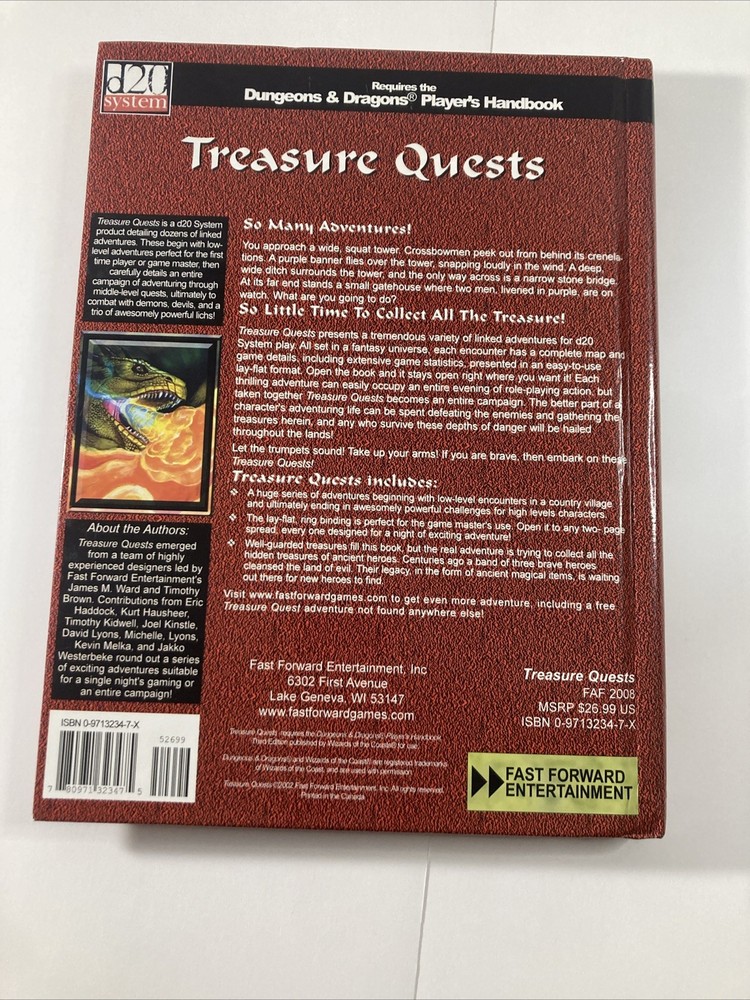Fast Forward d20 RPG Treasure Quests NM