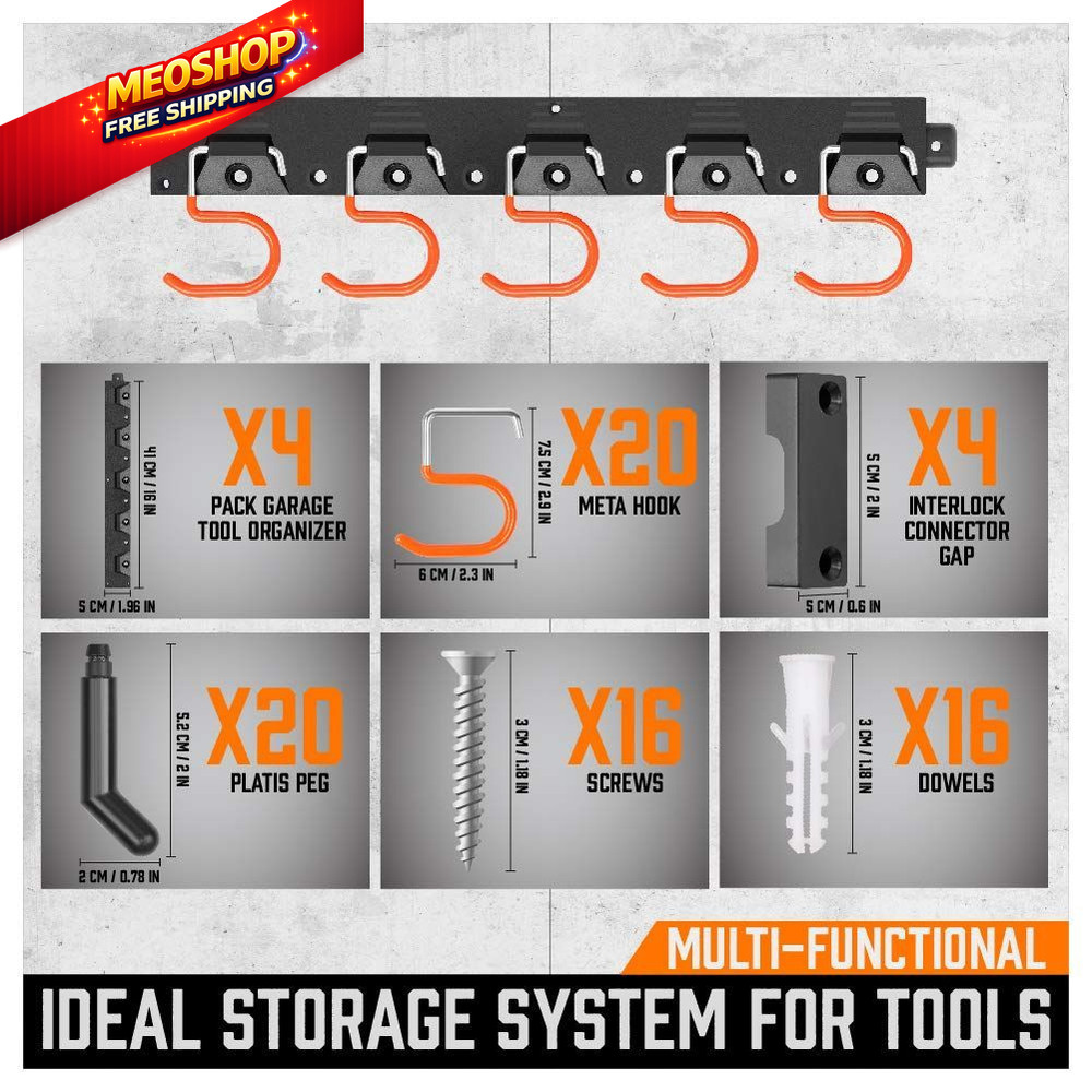 HORUSDY 64'' Adjustable Wall Mount 64 Inch Storage System, Black