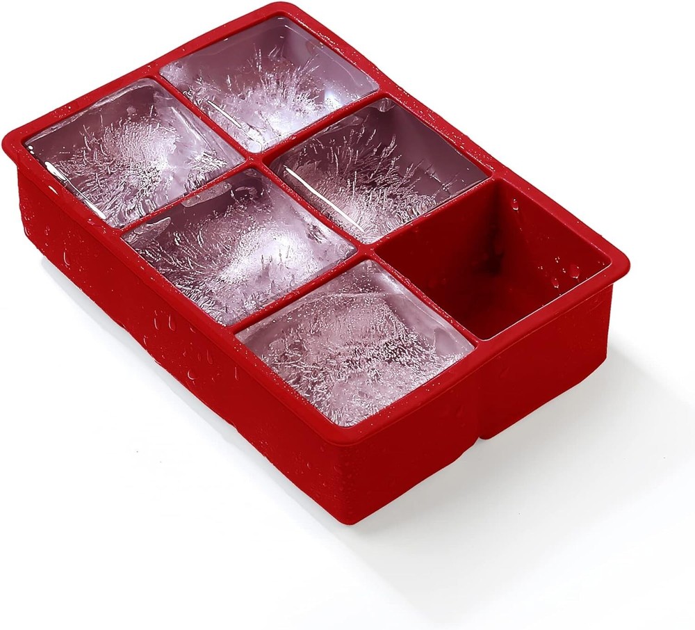 Silicone Ice Ball Maker Pieces, Small & Large Square Ice Cube Molds Tangs