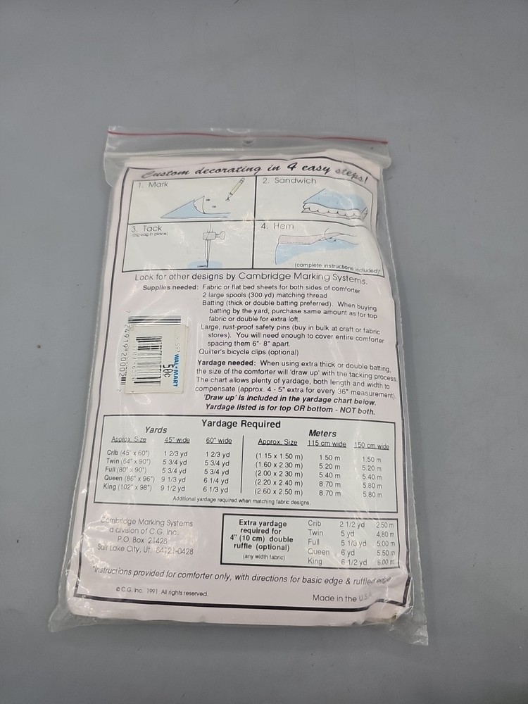 Cambridge Marking Systems Fabric Template HEARTS Pattern Bedspread Comforter