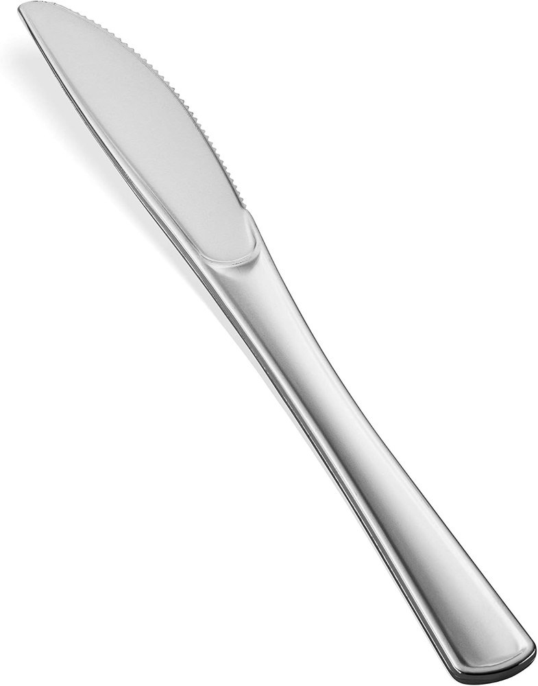 400 Plastic Silverware Set - Silver Cutlery Set - Disposable Flatware Set - 2...