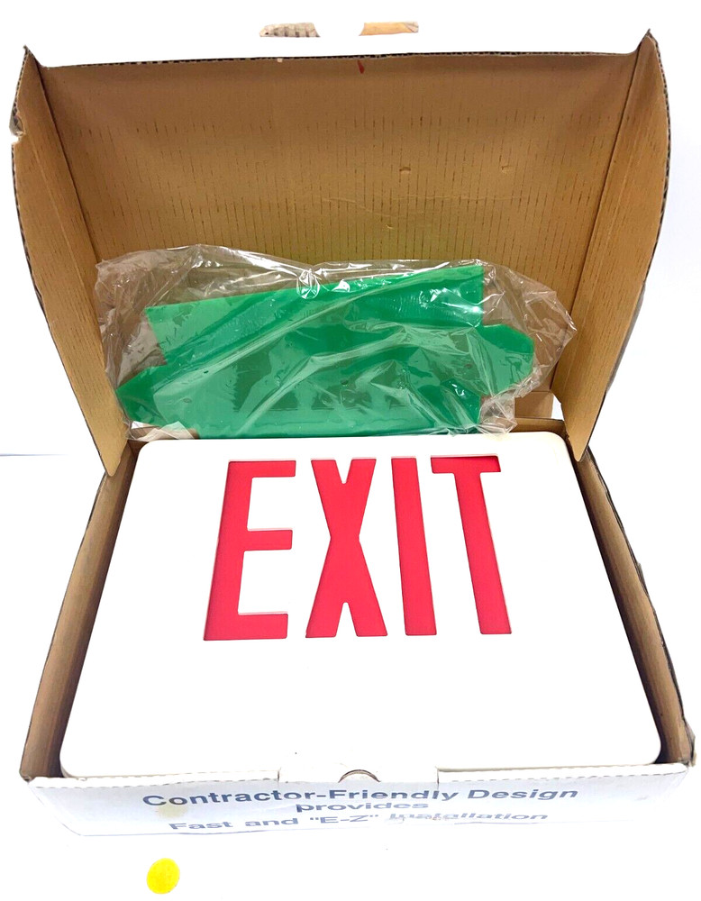 BROOKS LIGHTING SCES1 DOUBLE FACED RED/GREEN LETTERING EXIT SIGN