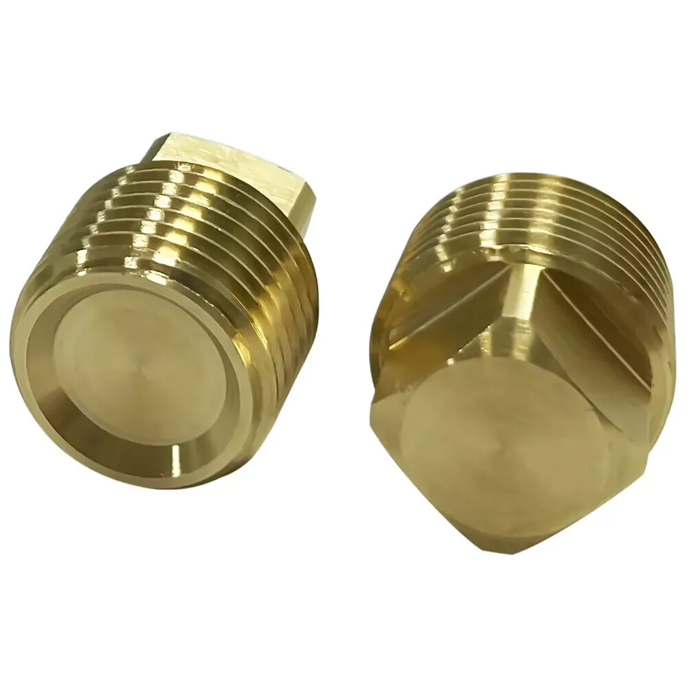 1/2" NPT Solid Brass Boat Hull Spare Garboard Drain Plug-2 PACK