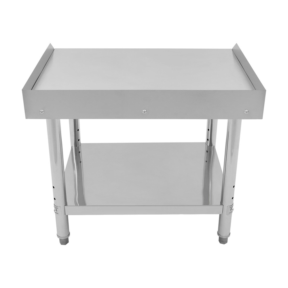 Adjustable Stainless Steel Work Table with Double-Tier Design for Versatile Use