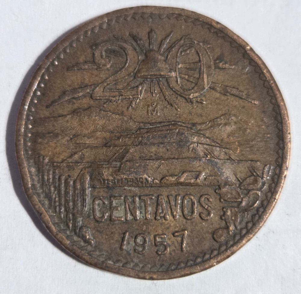 1957 Mexico 20 Centavos KM-440