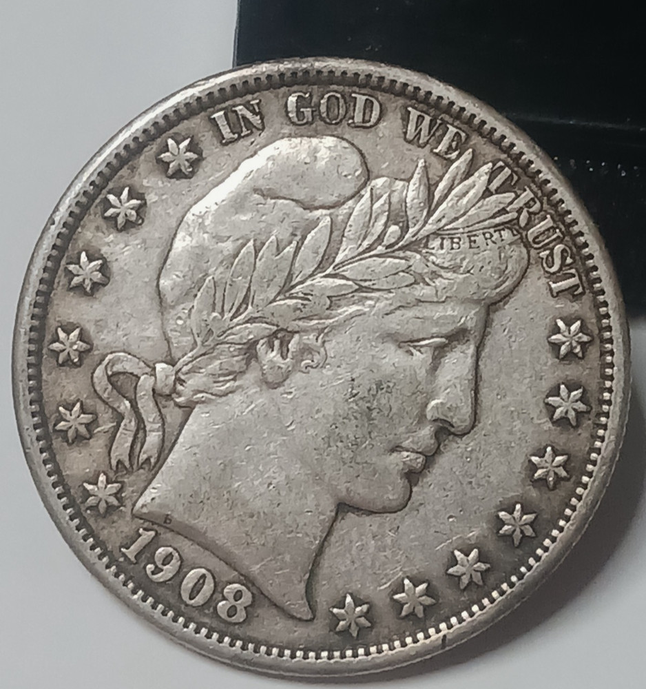 1908 P BARBER HALF DOLLAR VF/XF