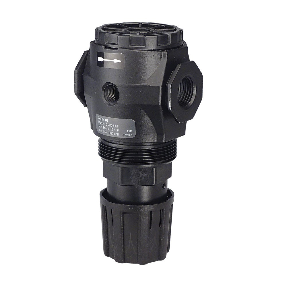 1/2" Inline/Modular Air Regulator, Made in USA - #3409-16