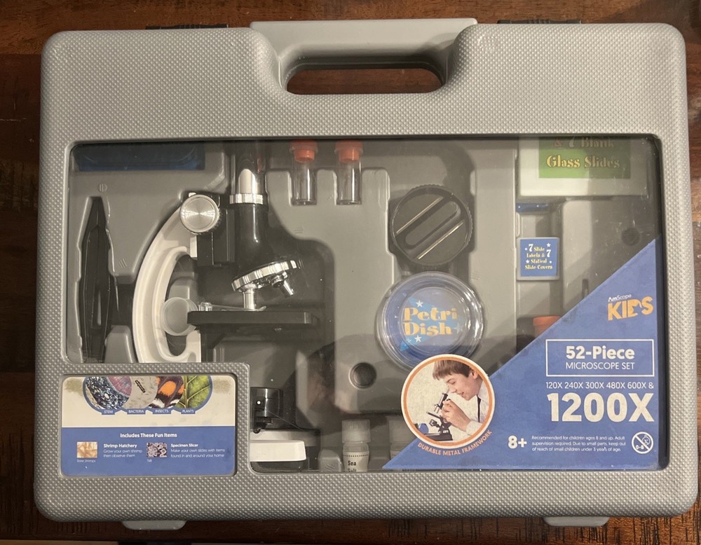AmScope Kids 52-Piece Microscope Set