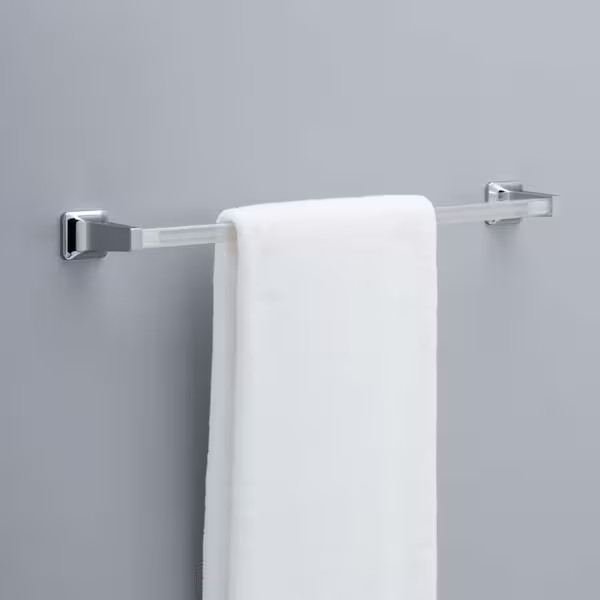 24 Inch Towel Bar Replacement Plastic Spring Loaded End Bathroom Bath Rack Home