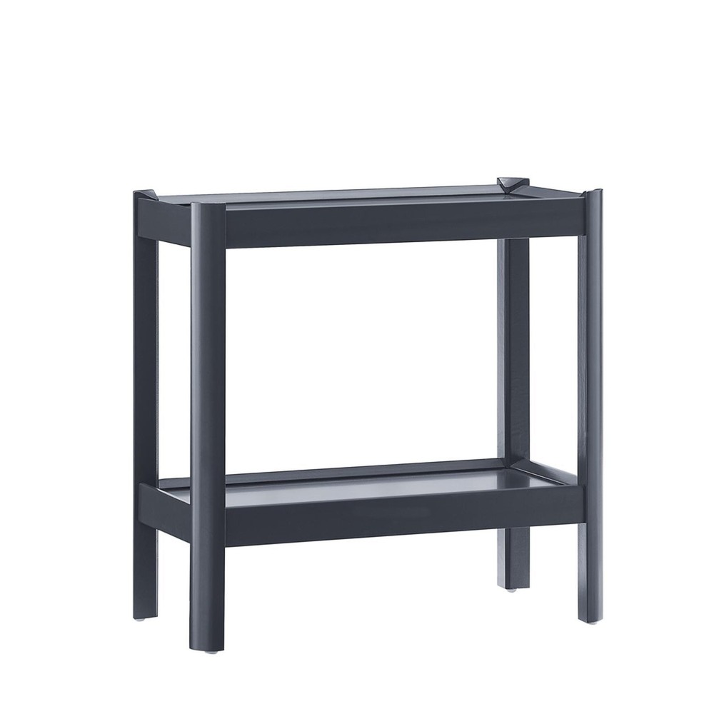 Modern Matte Black Nightstand - Solid Poplar & MDF Build, Functional Shelves,