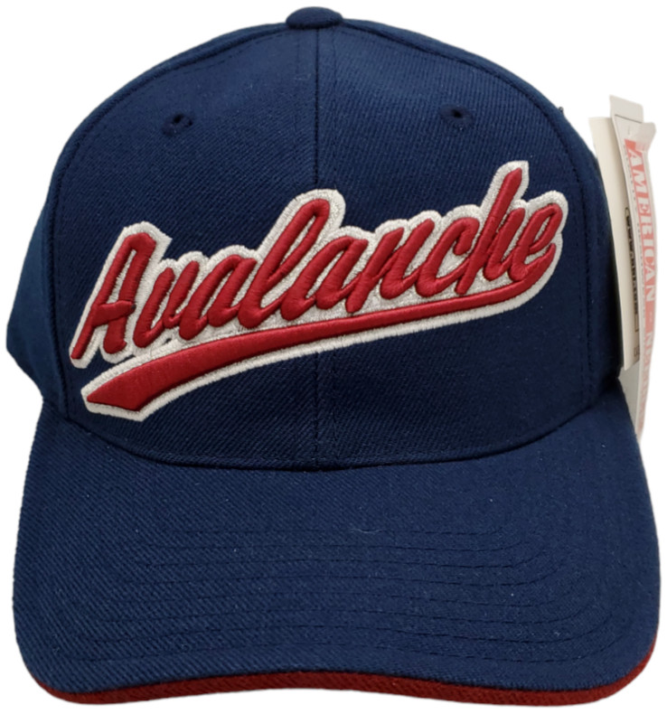 Colorado Avalanche Hat Script Stitched Logo Adjustable Strap Navy