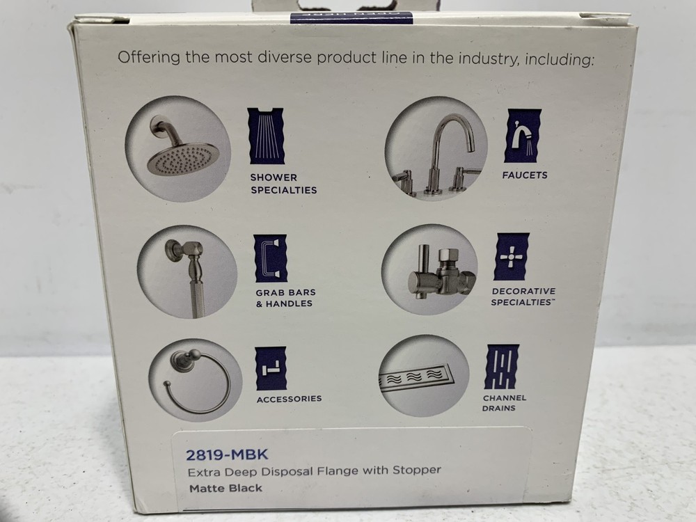 Jaclo 2819-MBK Extra Deep Disposal with Flange