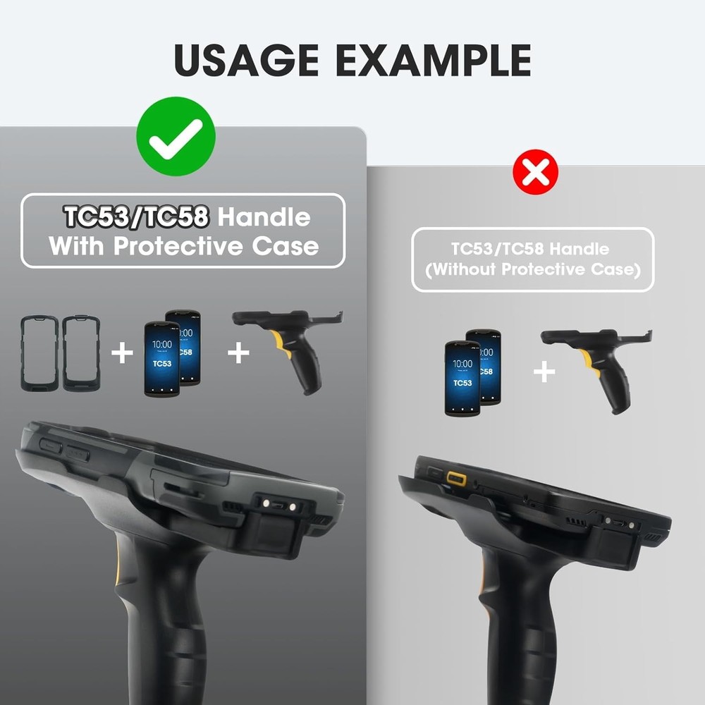 Trigger Handle With Protective Case for Zebra TC53 TC58 TRG-NGTC5-ELEC-01