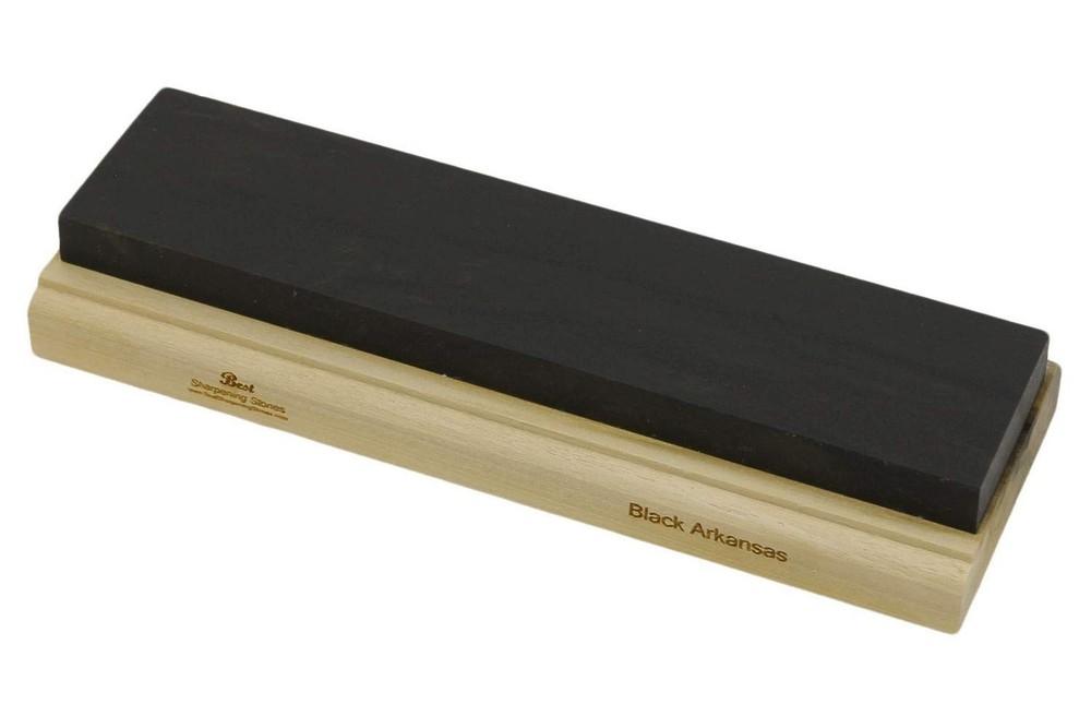 Arkansas Sharpening Stone Set - Wood Mounted 8" 8 inch