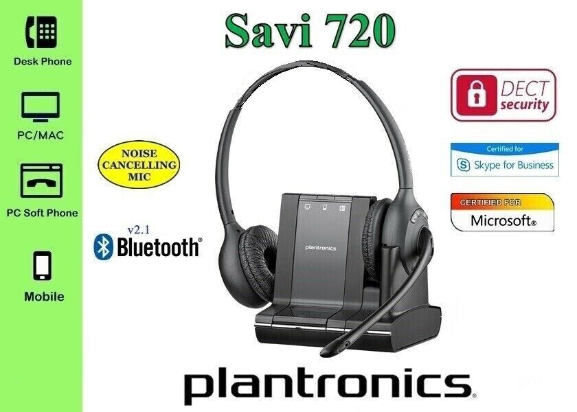 Plantronics Savi W720 Multi-device Noise-Cancel Wireless Headset System. *Great*