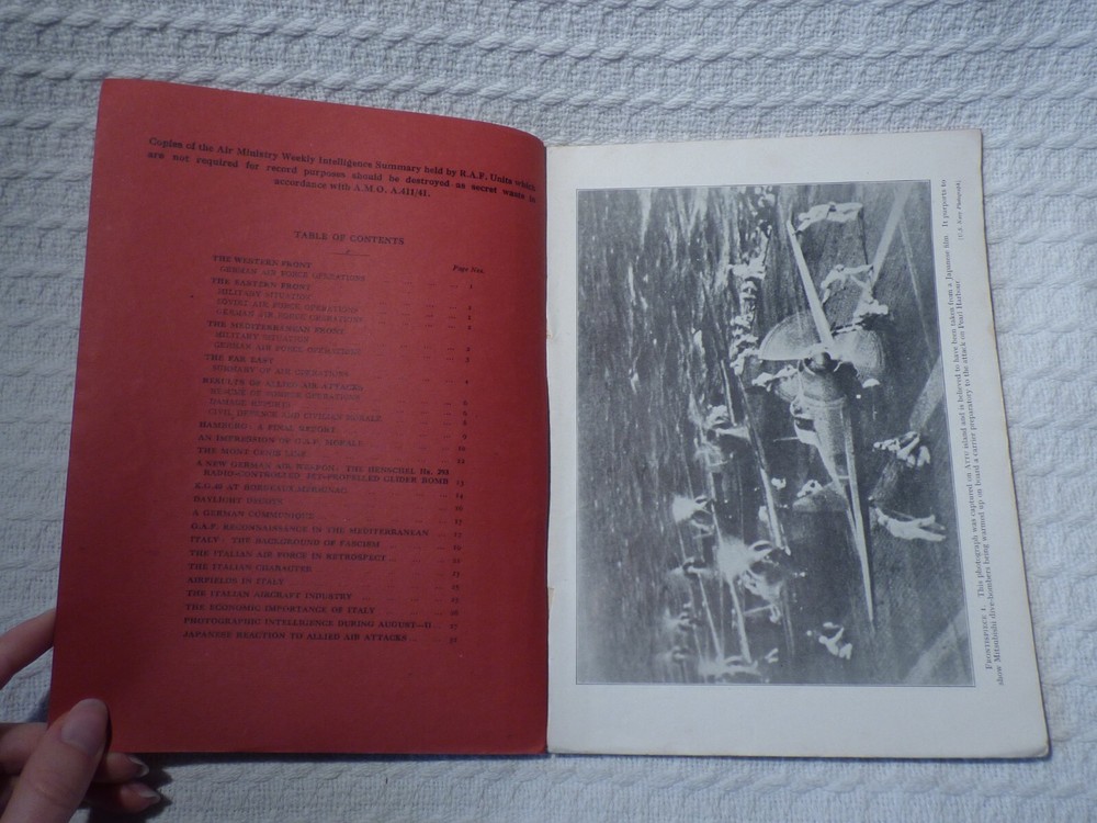 WW2 Secret RAF Air Ministry Weekly Intelligence Summary Journal 25 Sept 1943