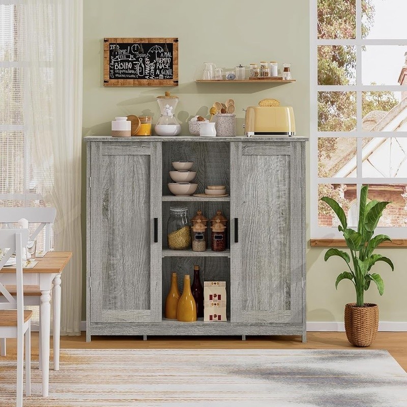 Multi-functional Storage Cabinet Buffet Sideboard W/ Open Shelves Dining Room US