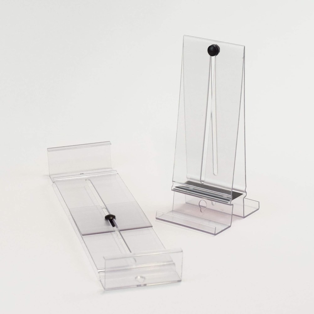 Comic Book Display Stand - Clear Plastic Wall Mount with Adjustable Height