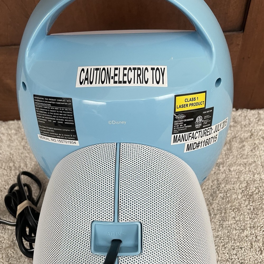 Disney Frozen Lighted Karaoke Machine Includes One Microphone Tested Works!