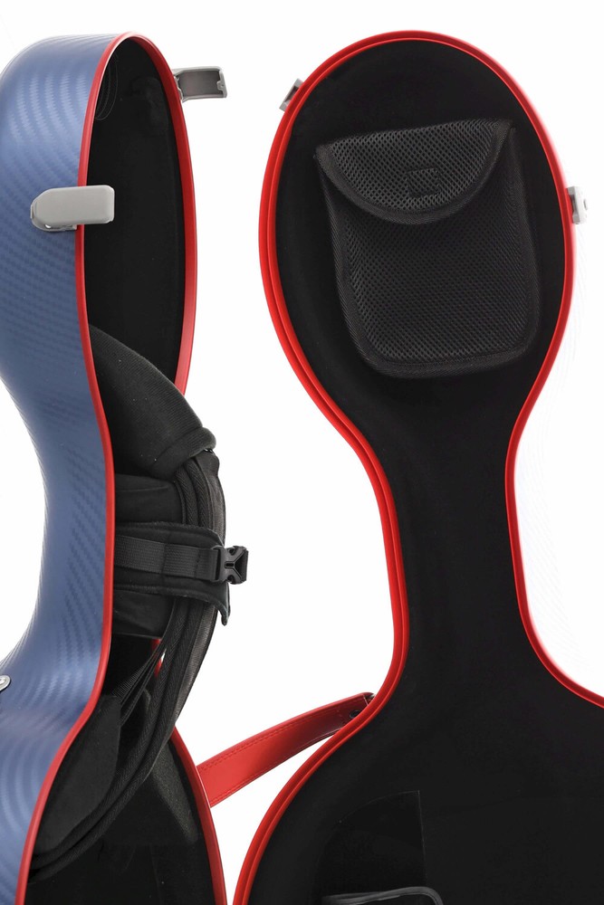 GEWApure cello case polycarbonate, model FUN, blue-red