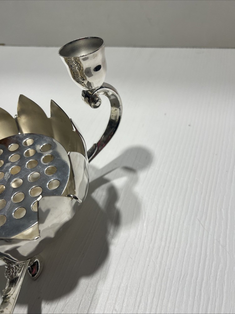 SilverPlated ︱ Flower ︱ 3︱ Candle Holder︱ Bowl︱Silver
