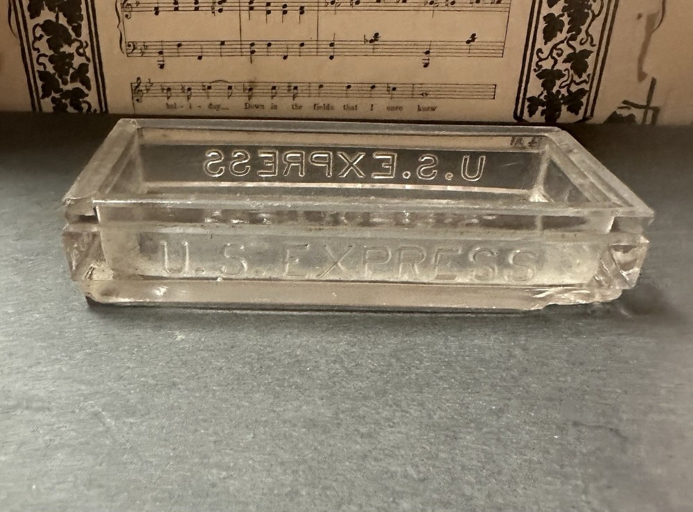 VINTAGE U.S. EXPRESS GLASS CANDY CONTAINER - BASE