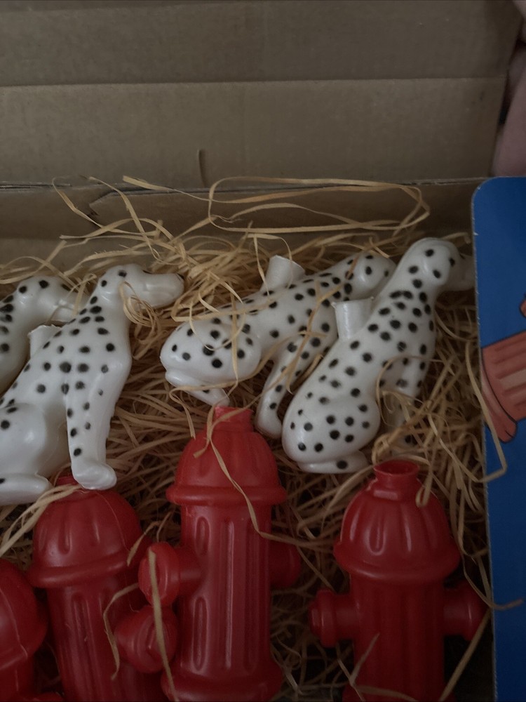 Primal Lite Dalmatians Dog Fire Hydrant String Lights 14' Hot Spots NIB 1993 J1