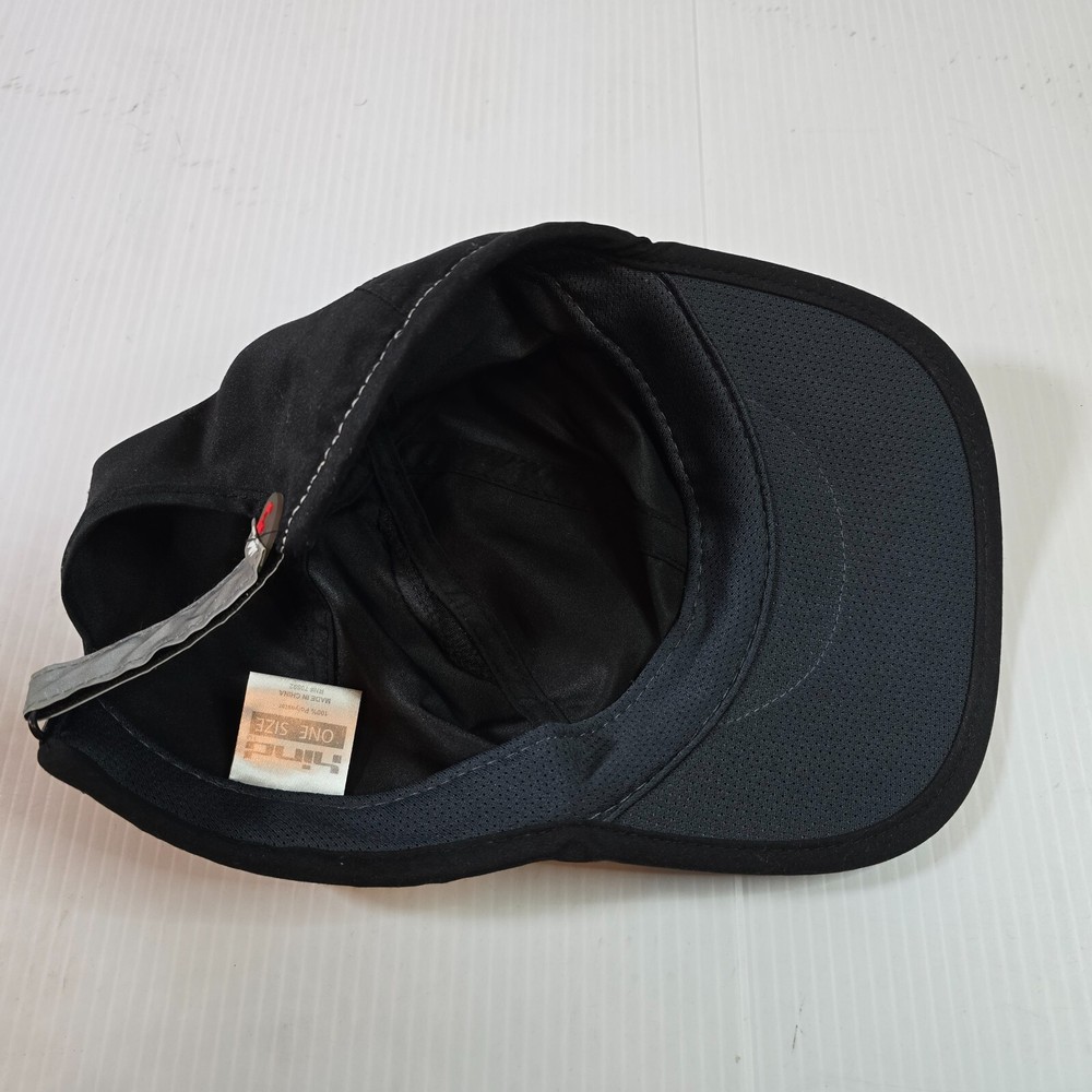 Hind Featherlight Runners Hat Cap Strapback Black Adjustable 6 Panel Breathable
