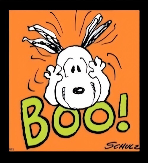 Boo! Snoopy  Scared Halloween  MAGNET