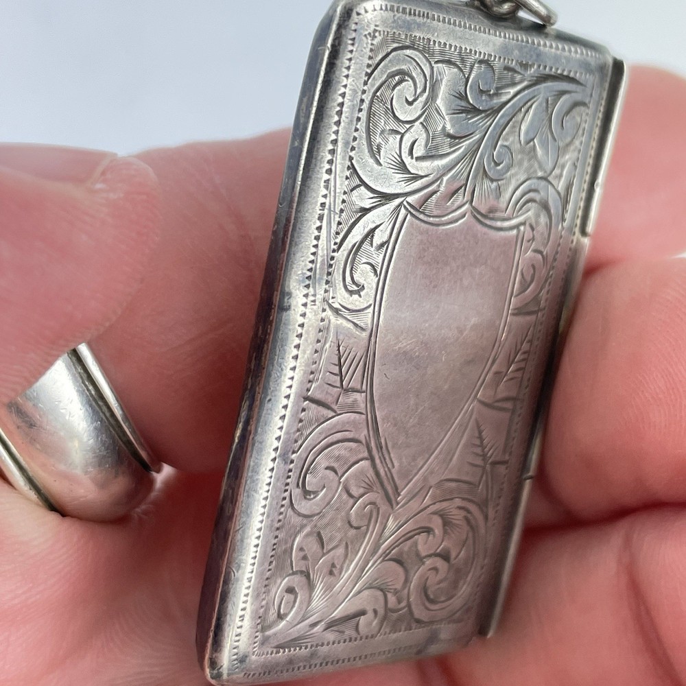 Antique Solid Silver Envelope Double Stamp Case Albert Ernest Jenkins 1914
