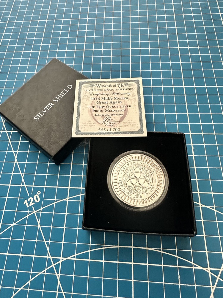 2016 1 oz Silver Shield Make Merica Great Again Reverse Proof .999 Silver