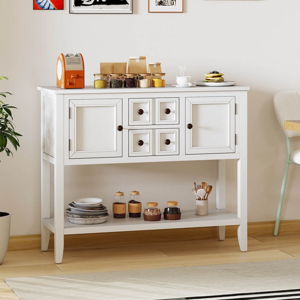 Buffet Sideboard Cabinet Entryway Console Table with 2 Doors and 2 Drawers