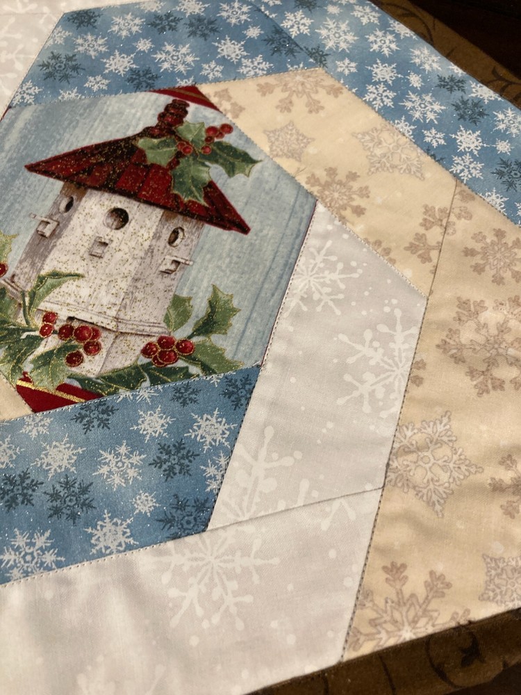January Bird House Handmade Quilted Table Topper